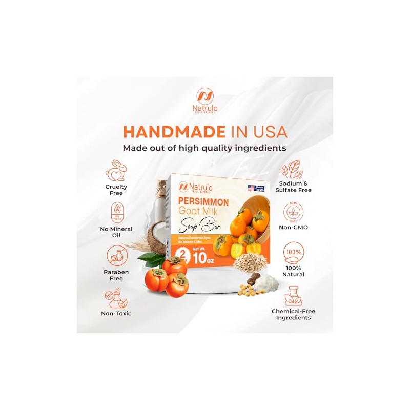 Persimmon Soap Bar for Body Odor Control – Purifying Deodorizing