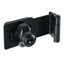 Alise Keyed Hasp Lock Right Angle 90°,3 Inch Safety Packlock Clasp Hasp Locks Latch with Lock, Black Door Hinge Locks with Keys Keyed Locking for Cabinets Closet Door
