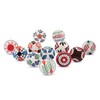 Ajuny Set of 12 Modern Ceramic Knobs - Multicolor Hand-Painted