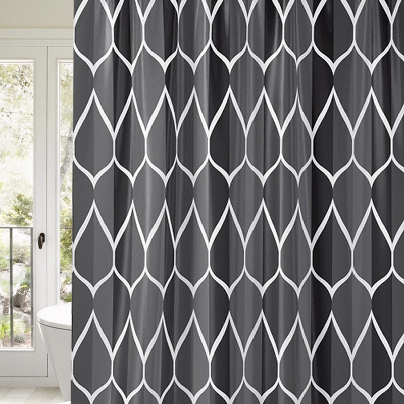 Polyester Waterproof Shower Curtain Abstract Geometric Shower Curtain Modern Luxury