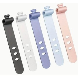 Set de 12 Cinchos de Silicona Reutilizables – Organizador de Cables para Escritorio, Oficina o Auto – Cinch Antideslizante y Ajustable – Protector de Cable de Cargador (Gris)