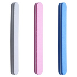 Professional Nail Files 100/180 Grit Nail File, Nail Buffer Block Double-Sided Thickened Fingernail Files Salon Manicure Tools Pet Grooming Tool (Blue Pink Gray, 3 Pcs)