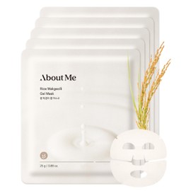 About Me Rice Makgeolli Gel Mask – Korean Gyeongbokgung Rice Powder Hydrogel Face Mask for All Skin Types – Traditional Fermentation with Galactomyces & Niacinamide – Korean Skin Care – 5 Sheet