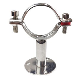 JENSWILL Wall Mount Ceiling Pipe Support 304 Stainless Steel Adjustable Ceiling Pipe Bracket Clamp Pipe Straps Fit for Dia 57mm 2 inch Pipe Tube with Screws