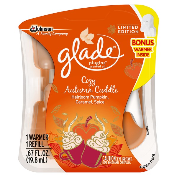 Glade PlugIns Scented Oil Air Freshener Starter Kit, Cozy Autumn Cuddle, 0.67 fl oz