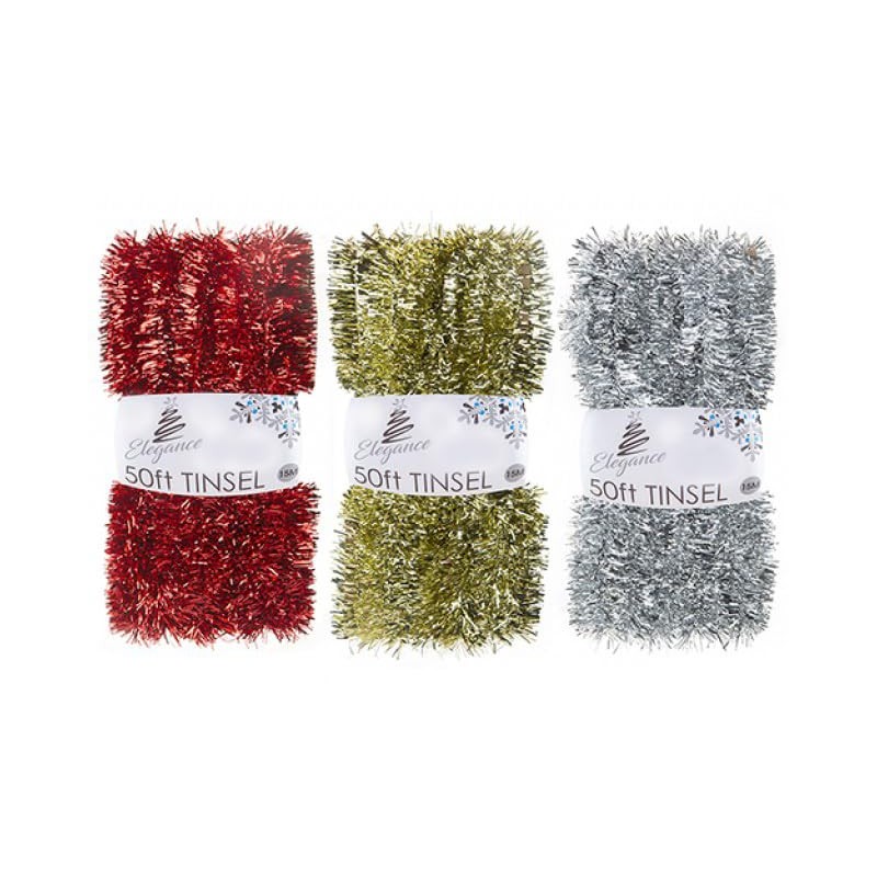 50ft Tinsel Garland For Christmas Tree Decorating 15 Metres of