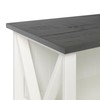 Walker Edison Solid Wood Farmhouse Storage Console, 30 Inch, White/Grey