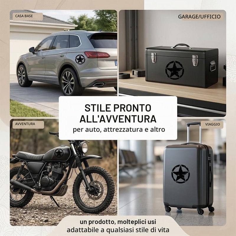GXGM 2 Pezzi Adesivo Stella Militare Nera – Adesivi per