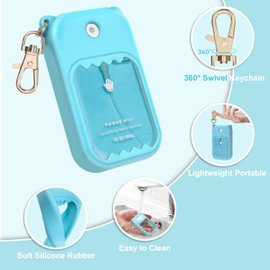 taessv Hand Sanitizer Spray Case for Touchland Silicone Touchland Case Keychain Cute Hand Sanitizer Spray Holder Compatible with Touchland Power Mist Gentle Mist Glow Mist, Blue
