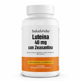 Salud&Vida Luteína 40 mg con Zeaxantina 2 mg + Betacaroteno 1 mg y Zanahoria | 200 Cápsulas de 500 mg | Carotenoides para Bienestar Visual | 1 Cápsula