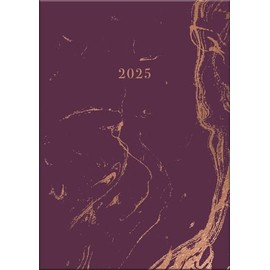 2025 Stylish Purple Marble Design A5 Hardcover Diary Week to View Planner Home Office