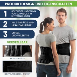 Back Support Belt & Back Brace for Men and Women Lumbar Support Back Pain Orthopaedic Support Belt Lumbar Spine Size 2 Black