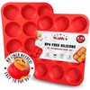 Walfos Muffin Pan Set - 12 Cups Regular Silicone Cupcake