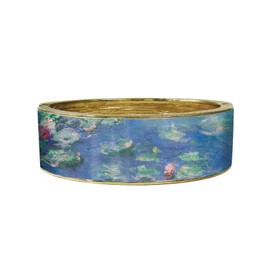 RainCaper Fine Art Hinged Cuff Bangle Bracelet for Women | One size fits most, Durable Glossy Finish | Monet Water Lilies