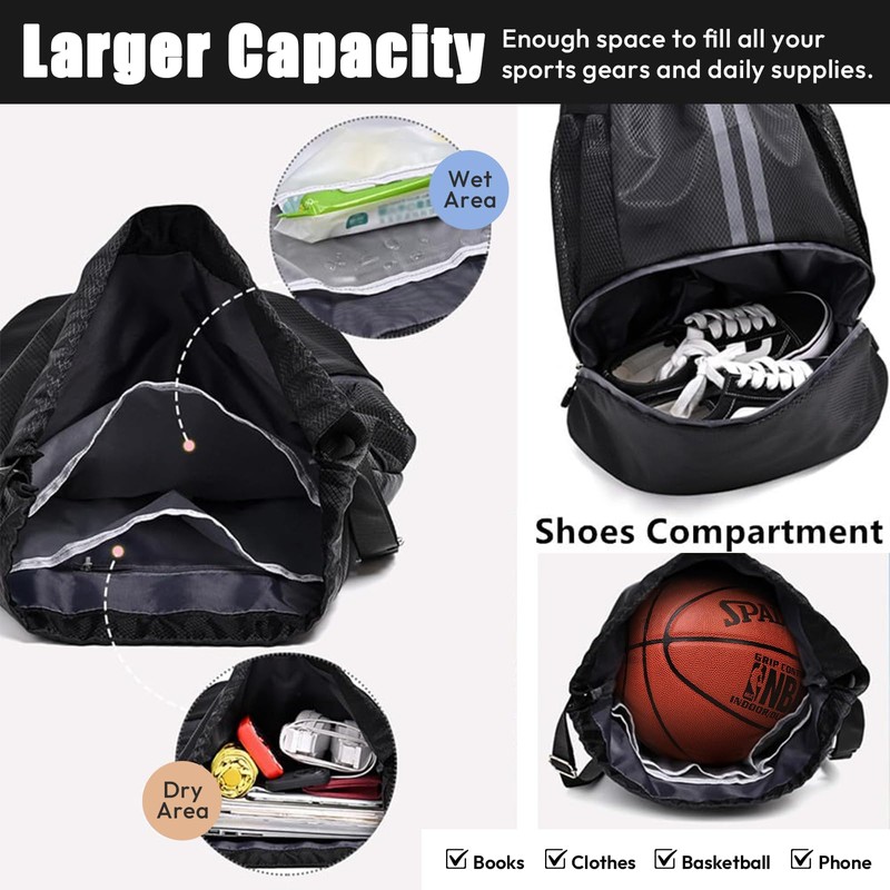 Waterproof Drawstring Backpack for Gym & Swim – Lightweight Sports