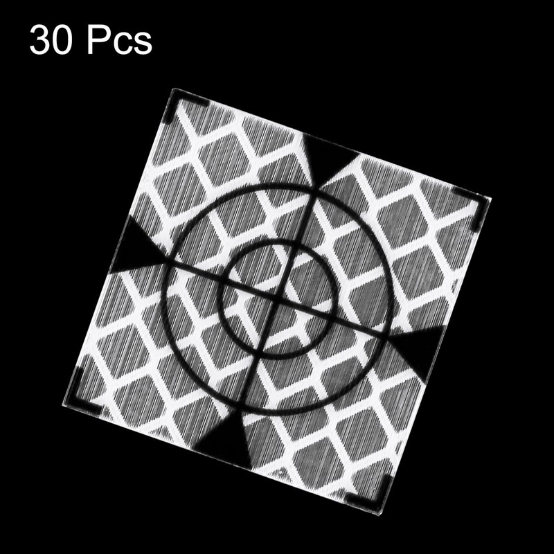 HARFINGTON 30pcs Survey Reflector Sheets 30x30mm Self-Adhesive Reflective Tape Survey