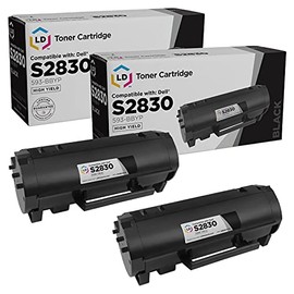 LD Compatible Toner Cartridge Printer Replacement for Dell S2830dn 593-BBYP High Yield (Black, 2-Pack)