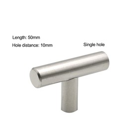 Dreneco 6 Pack Single Hole Cabinet Knobs and Pulls Cupboards Drawers Bedroom Door Handles 50mm/2in Overall Length Brushed Stainless Steel Silver Color