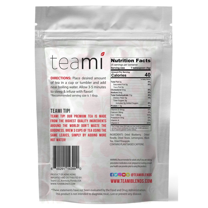 Teami® Bloom Rose Petal Tea - Loose Leaf, 25 Servings