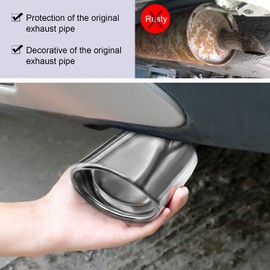 Dsycar - Puntas de escape curvadas universales de 1.7-2.7 pulgadas, acabado chapado en cromo, con pernos, puntas de escape para tubos de escape de 4.4 cm/2.08 cm/2.25"/2.7 pulgadas de diámetro