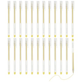PATIKIL 24 Pcs Colored Gel Pens, 0.5mm Fine Point Pastel Gel Pens High Light Ink for DIY Projects Painting Journaling Notebook Black Paper Drawing, 16cm Length Gold Ink