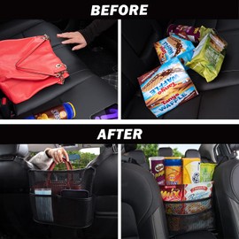 Eing Car Seat Back Organizer - Large Capacity Storage for Purses, Handbags & Kids' Items - Black