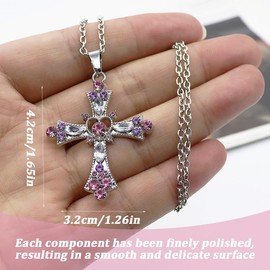 Damen Gold Kreuz Kette, Damen Zirkonia Kreuz Anhänger, Hypoallergene Vergoldete Kette, Modeschmuck, Kreuz Kette für Damen
