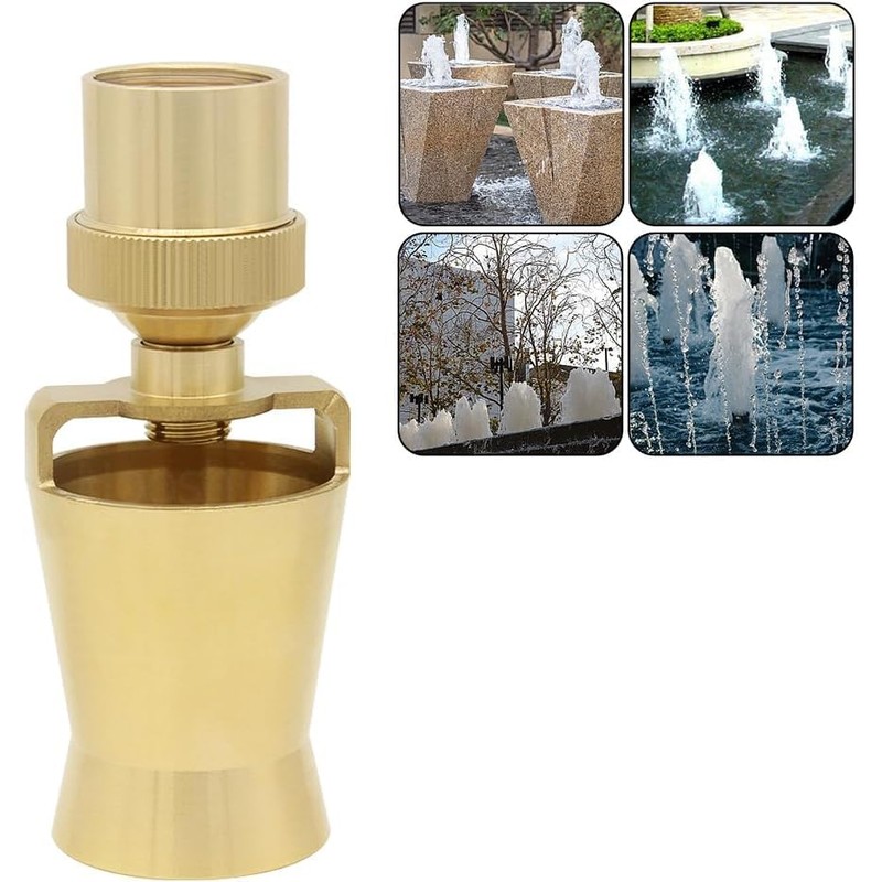 AYNEFY Fountain Spray Nozzle, G1in DN25 Brass Adjustable Water Fountain