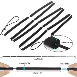 Vefungyan High Jump Training Equipment Crossbar: Elastic Foam Cord Bungee for High Jump Beginners Athletes Practice Black