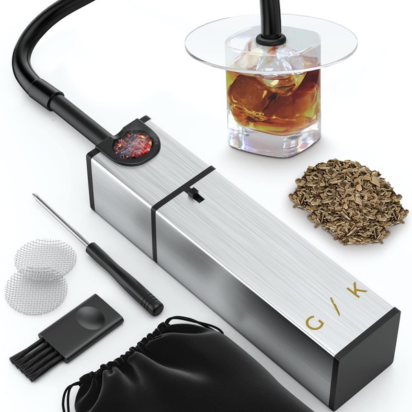 Cocktail Smoker - INCLUDES WOOD CHIPS - Smoking Gun | Smoke Meat, Drink & Food Indoor Infuser | Ultimate Sous Vide Foodie Accessories Gift
