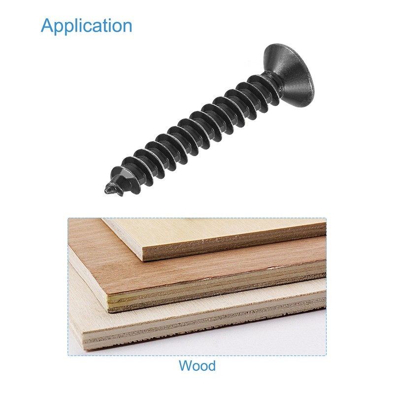 sourcing map M3.5 x 25mm Wood Screws Phillips Flat Head