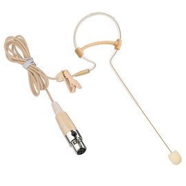 XGWTH Single Earhook Headset Microphone Headworn Over Ear Hanging Condenser Omnidirectional Mic Clip Compatible with Shure Wireless Bodypack Transmitter System with Mini XLR 4 Pin TA4F Plug