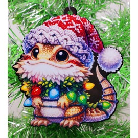 Generic Bearded Dragon Santa Ornament