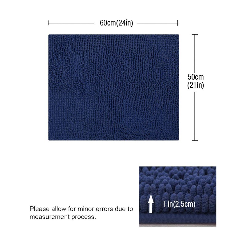 ITSOFT Chenille Bath Mat, Non Slip Bathroom Mat for Bathroom,