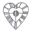MAISONICA Grey Heart Shaped Metal Cut Out Wall Clock Roman