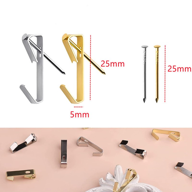 MINGZE 25 Pack Picture Hanger Hooks with Nails, Supports up