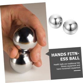 IWOWHERO Handheld Body Massage Tool 2pcs Stainless Steel Health Exercise Balls for Hands Trigger Point Massage Ball