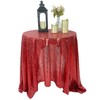 BTF Home Glitter Red Sequin Tablecloth,50x50 Inches Sparkle Red Table