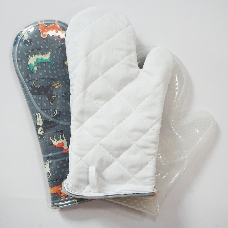 Oven Mitts Set of 2 with Transparent Clear Silicone Shell