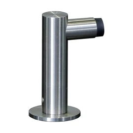 Door Stop for Floor Mounting, Rubber Buffer at 88 mm Height, Projection 45 mm, Stainless Steel Solid Material, Stopper for Glass Doors and Front Doors in L Shape, Door Stopper, Door Damper - PHOS