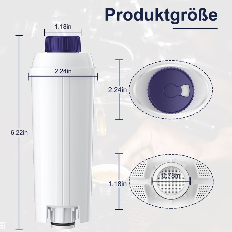 ARETHONE Water Filter, Replacement for De'Longhi Coffee Machines DLSC002 Filter,