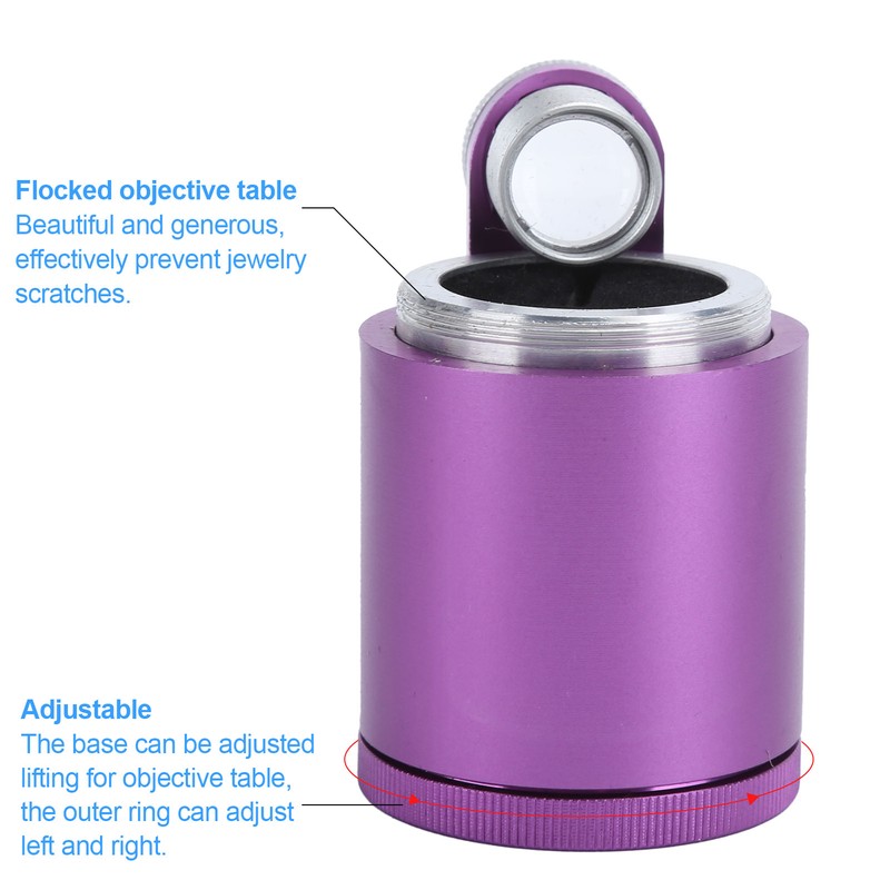 Diamond Magnifier Aluminum Adjustable High Definition Diamond Viewer Magnifier ToolPurple
