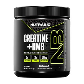 NutraBio Creatine + HMB- Creatine Monohydrate with HMB Powder for Muscle Growth, Increased Strength- 30 Servings (Unflavored)