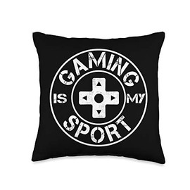 Gaming Is My Sport Saying Cool Gaming Christmas Gift Throw Pillow