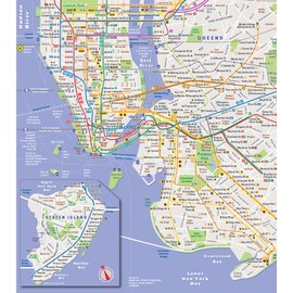 VanDam, Inc. StreetSmart NYC Transit Map by VanDam-Laminated pocket size Transit map w/ subway, bus, ferry and train lines plus attractions in the Five Boros of ... Staten Island, 2024 Edition Map C Folded Map