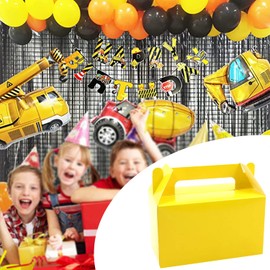 Oletx 50Pcs Yellow Gable Gift Boxes, 5.9 Small Party Favor Treat Box, Goodie Box, Cookie Candy Box for Birthday Party, Baby Shower, Classroom Activity and Any Fun Occasion Decoration Supplies.