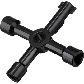 Ziranee 4-way control cabinet key, 4-in-1 multifunctional key for counter box key, universal key, key cover for electric cabinet cabinet opening, silver