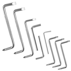 WATUNID 9 PCS Offset Screwdriver Set, Ph2/Ph1/Ph0/T25/T20/T15 90 Degree Right Angle Screwdriver with 3/4/5mm Flat Head Hexagonal Wrench, Double Ended Head Short Angled Screwdriver