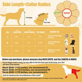 HOMBYS Soft Dog Cone for Dogs and Cats, Cute & Fluffy Flower Shape for Claming, Adjustable Dog Collar Alternative After Surgery, Protective Elizabethan Collar for Dogs Recovery & Stop Licking, L