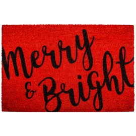 Calloway Mills AZ104972436 Cheerful Greeting Holiday Doormat, 24" x 36", Red/Black
